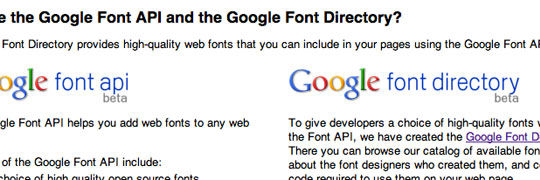 Google Fonts API & Library